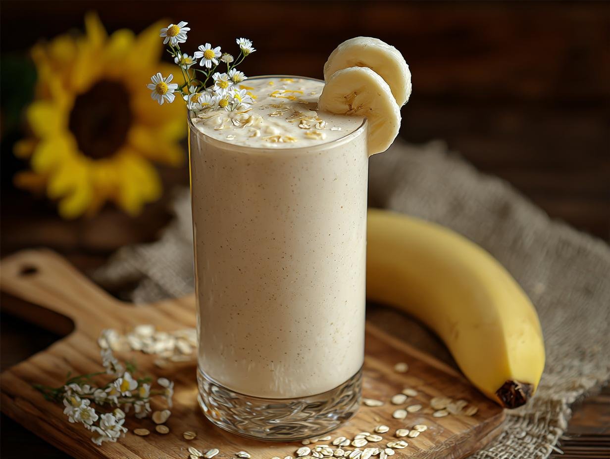 Calming Banana Chamomile Tea Smoothie Recipe