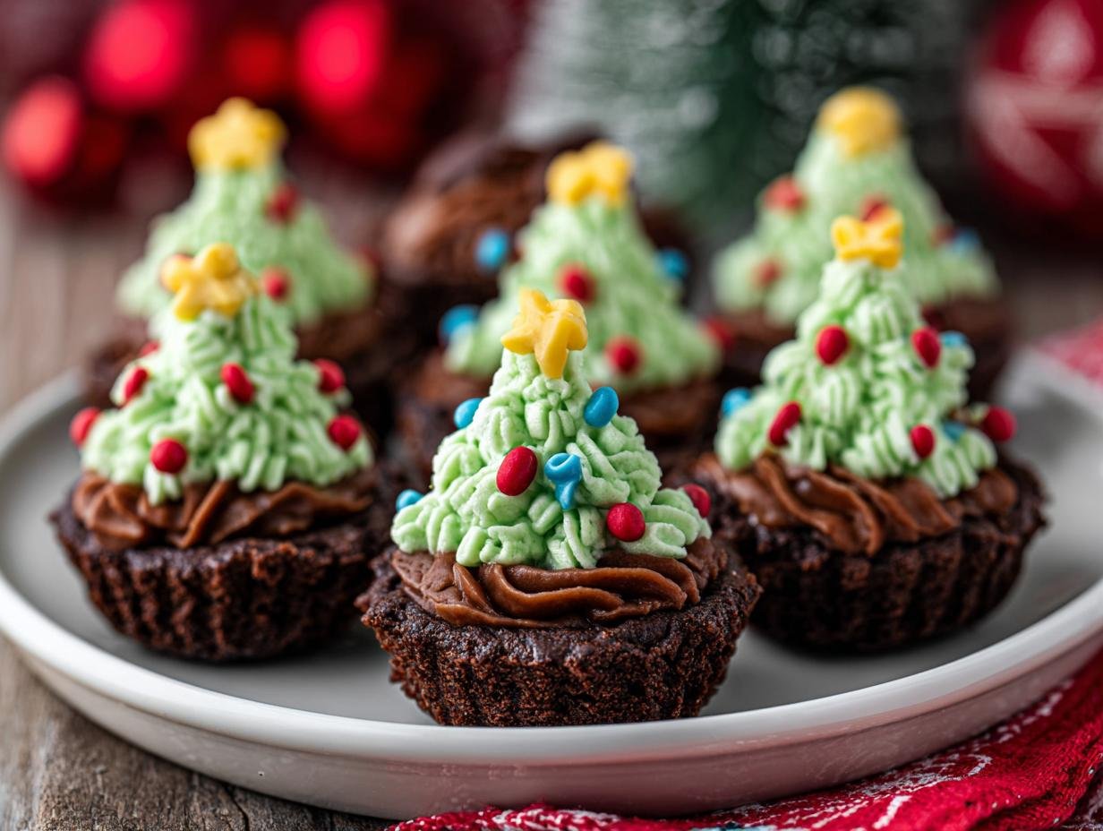 Brownie Cups Christmas Tree: Joyful 24 Bites - Brownie Cups Christmas Tree - additional detail