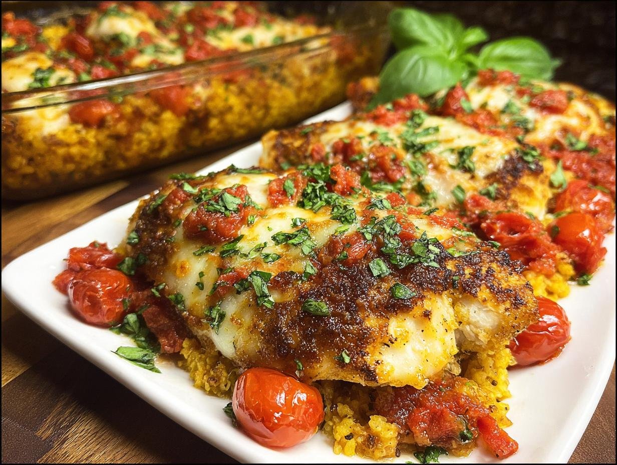 Bruschetta Chicken Bake: Easy 1-Pan Italian Dinner