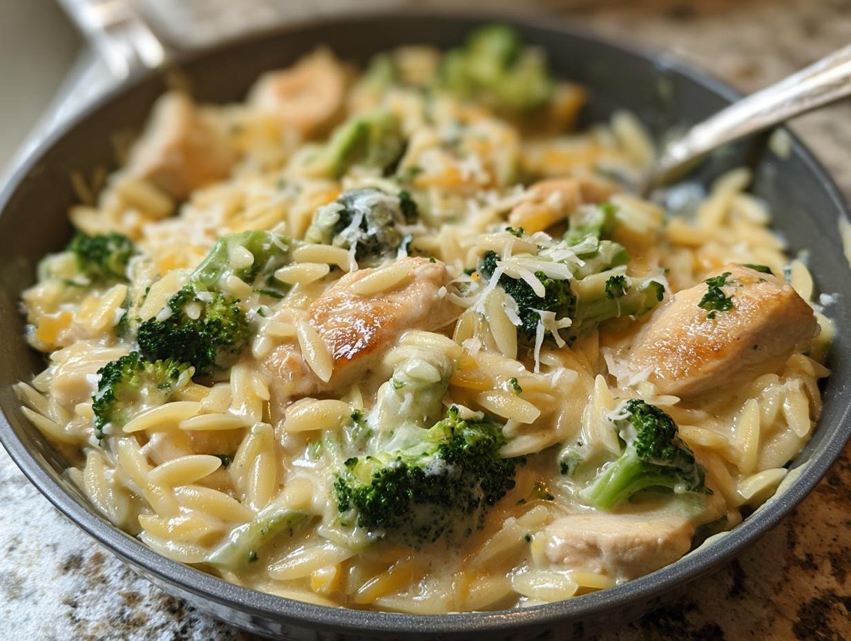 Cheesy Chicken Broccoli Orzo