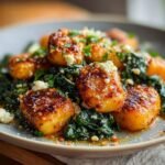 Crispy Gnocchi Spinach Feta