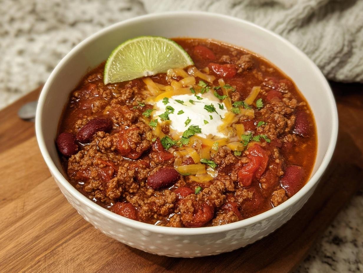 Amazing Ground Beef Stovetop Chili in 40 Mins - Ground Beef Stovetop Chili - main visual representation