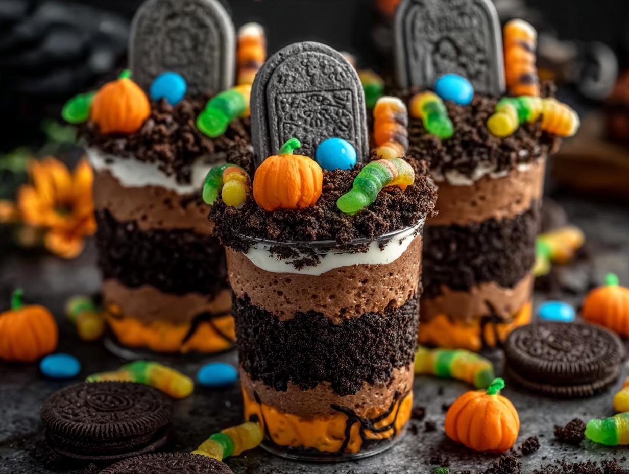 Halloween Graveyard Dirt Cups: Spooky & Easy Treat - Halloween Graveyard Dirt Cups - additional detail