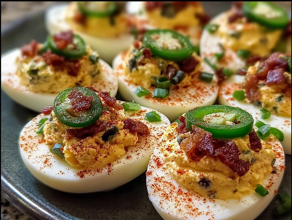 Jalapeno Popper Deviled Eggs: Amazing Twist - Jalapeno Popper Deviled Eggs - additional detail