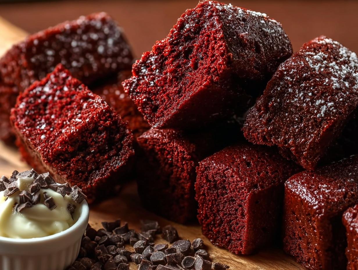 Red Velvet Brownie Dippers: 10 Amazing Chewy Bites - Red Velvet Brownie Dippers - additional detail