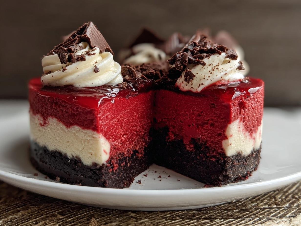 Decadent Red Velvet Cheesecakes: 1 Easy Recipe - Red Velvet Cheesecakes Dessert - close-up of the creamy filling