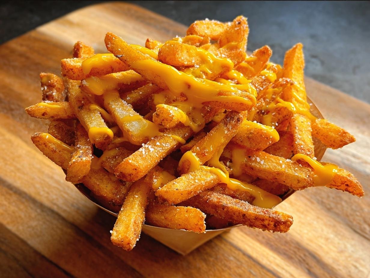Taco Bell Nacho Fries: 1 Secret Crack Recipe - Nacho cheese sauce being drizzled over fries