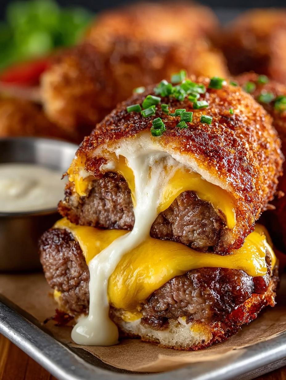 Bacon Cheeseburger Loaded Mozzarella Stick Bombs - Bacon Cheeseburger Loaded Mozzarella - additional detail