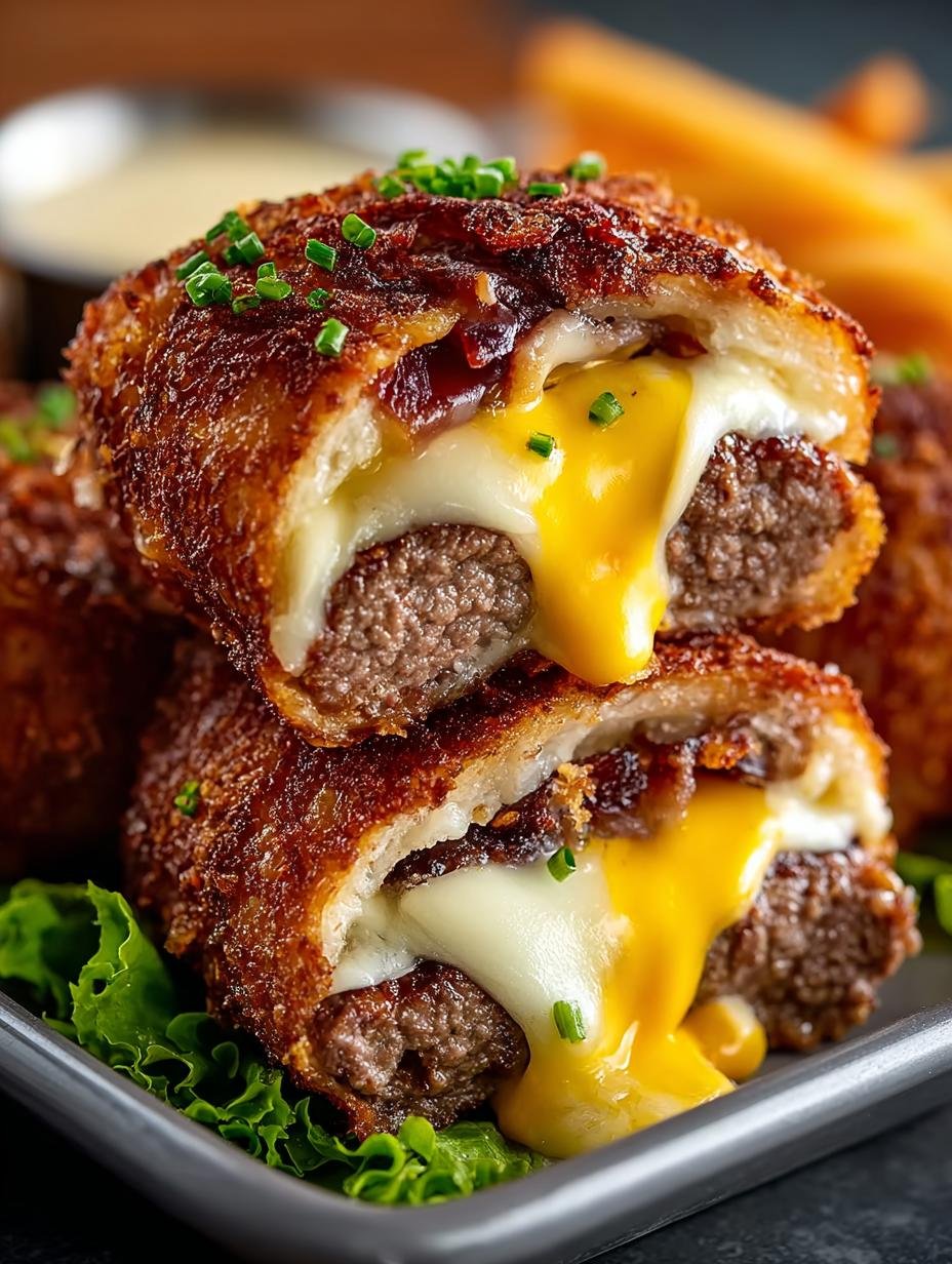 Bacon Cheeseburger Loaded Mozzarella Stick Bombs