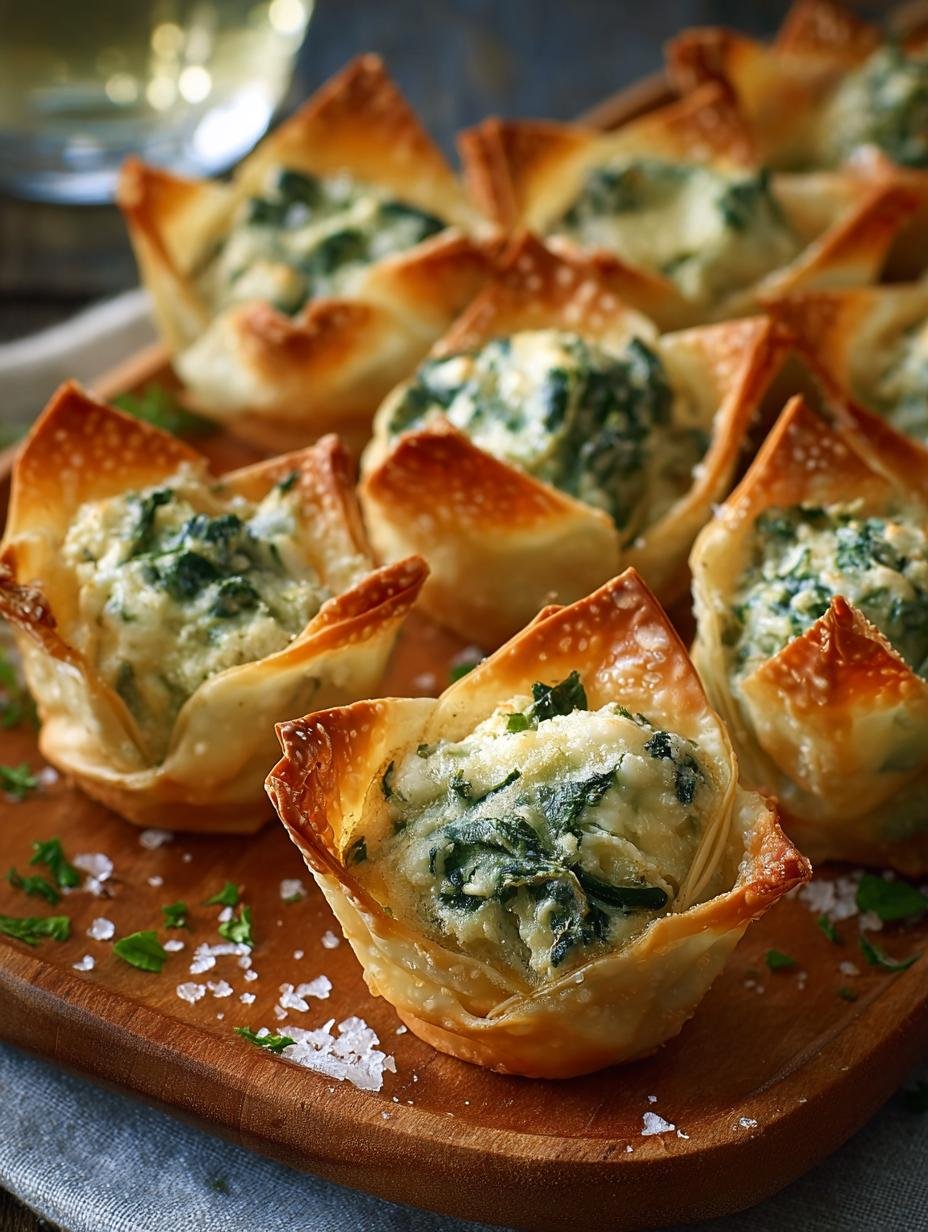 Baked Spinach Artichoke Wonton Cups: 12 Flavorful Bites