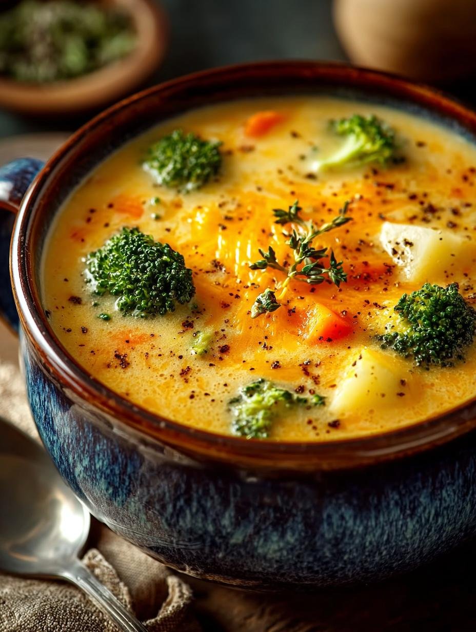 Delicious Cheddar Broccoli Potato Soup for Comfort - Cheddar Broccoli Potato Soup - main visual representation
