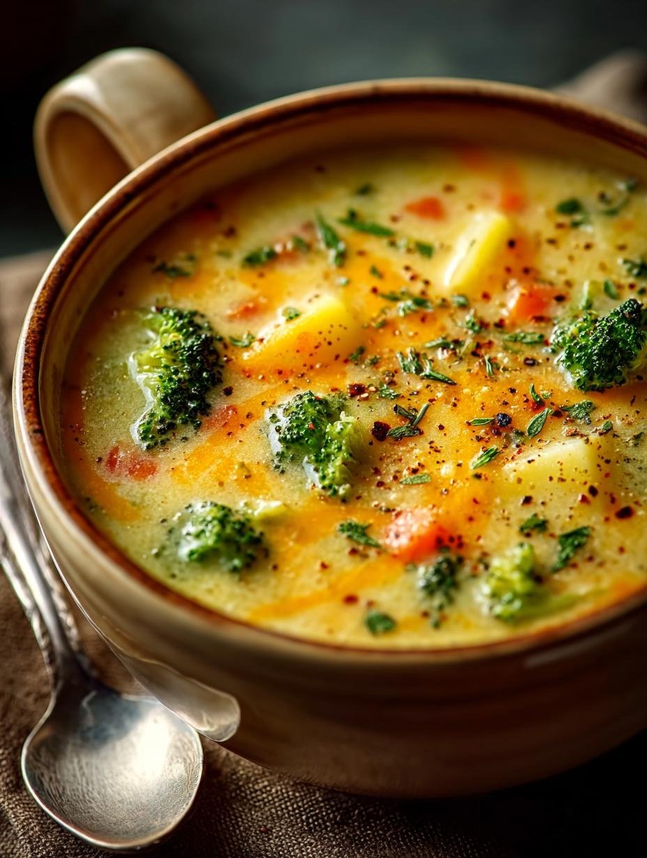 Delicious Cheddar Broccoli Potato Soup for Comfort - Cheddar Broccoli Potato Soup - additional detail