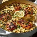 Chicken Piccata Orzo Casserole