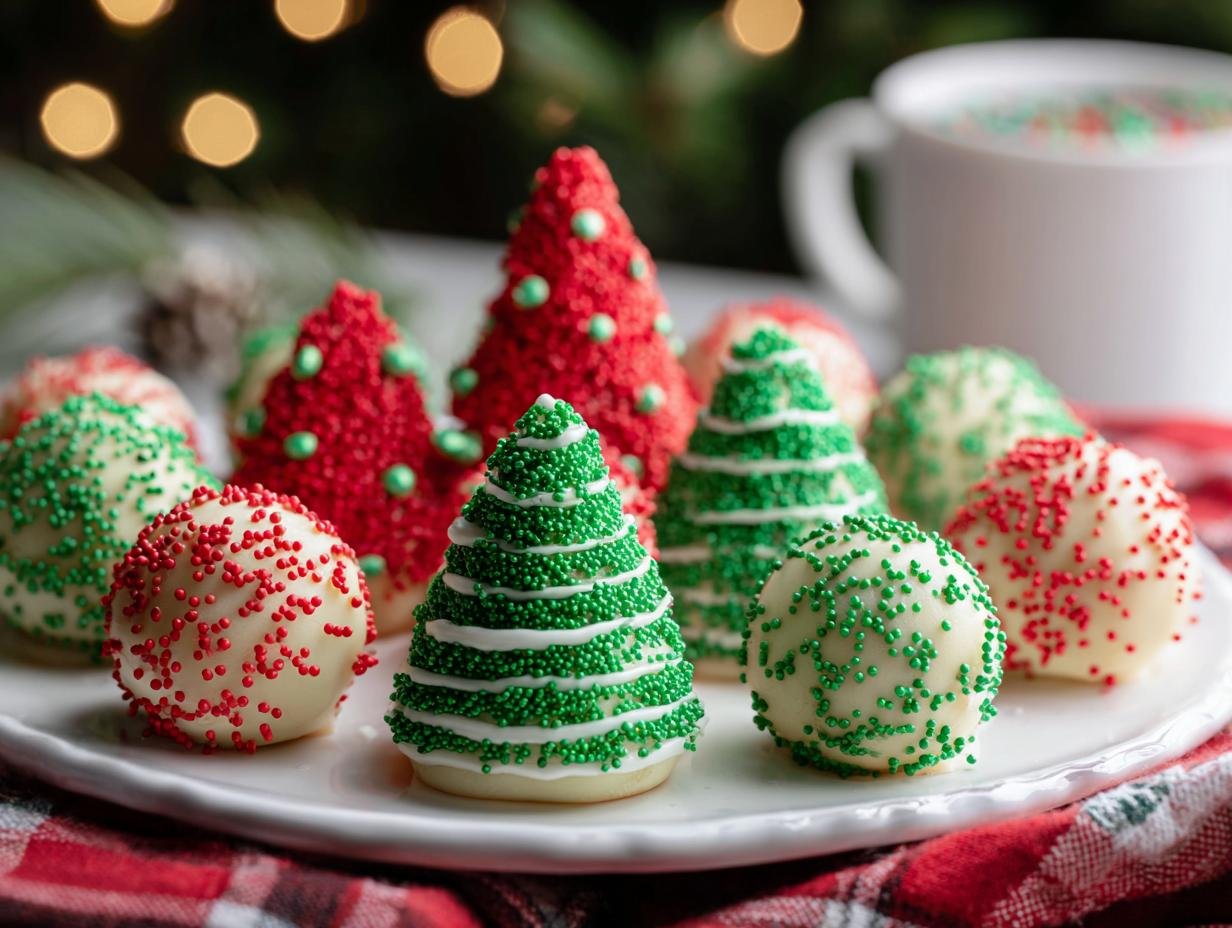 Amazing Christmas Tree Cake Balls 5 Ways - Christmas Tree Cake Balls - additional detail
