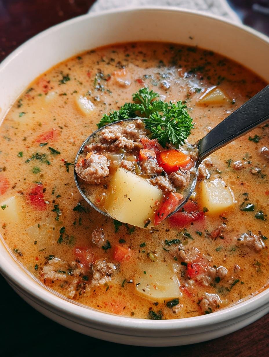 Comfort Food Family Friendly Soup: A 1-Pot Miracle - Comfort Food Family Friendly - main visual representation of a steaming bowl of sausage and potato soup