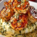 Creamy Garlic Shrimp Over