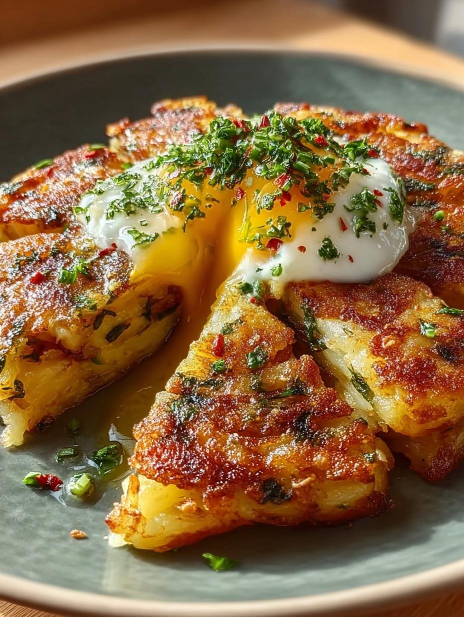 Irresistible Frika Potato Cheese Hash served warm with fresh herbs