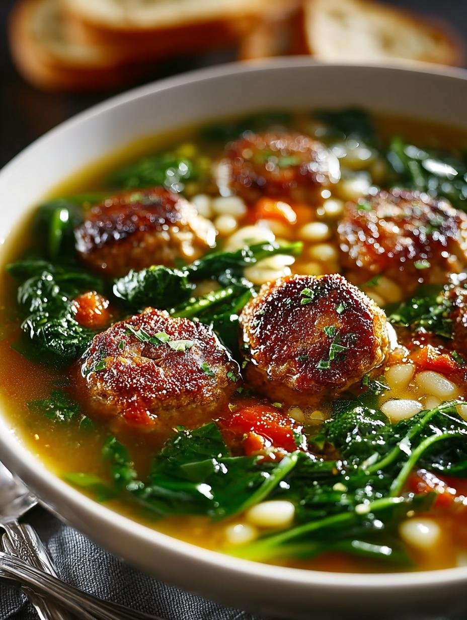 Italian Wedding Soup with Delicious Meatballs for Comfort - Italian Wedding Soup with - main visual representation