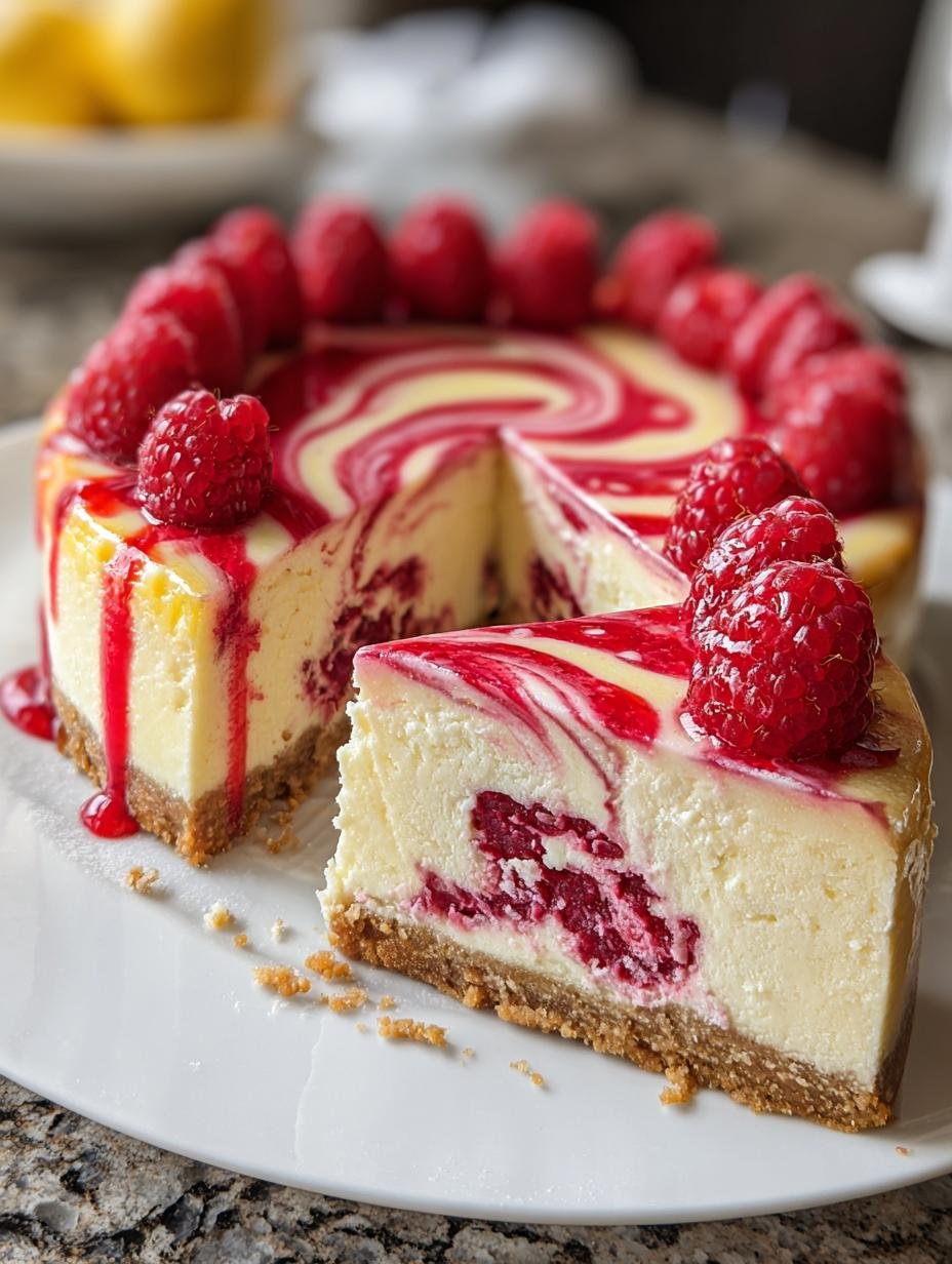 Lemon Raspberry Swirl Cheesecake: 1 Incredible Treat - Lemon Raspberry Swirl Cheesecake - main visual representation