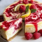 Lemon Raspberry Swirl Cheesecake
