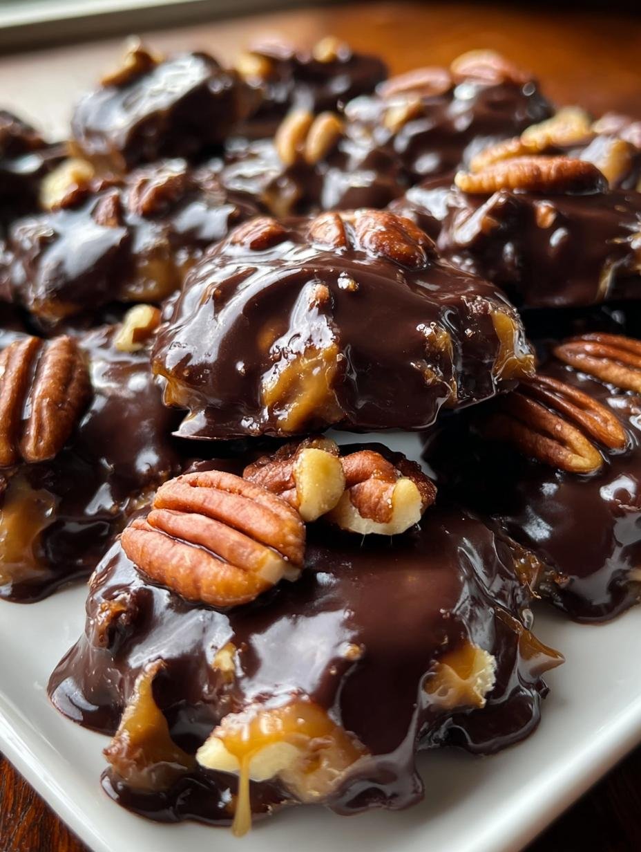 Pecan Caramel Chocolate Clusters - close-up of ingredients