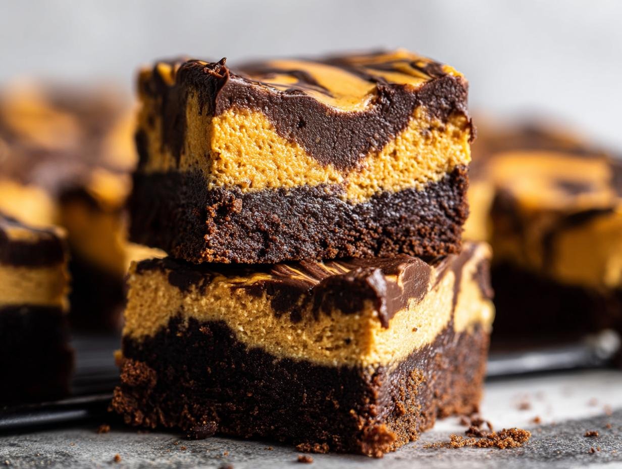 Delicious Pumpkin Chocolate Cheesecake Bars - Pumpkin Chocolate Cheesecake Bars - additional detail