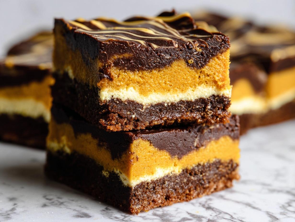 Delicious Pumpkin Chocolate Cheesecake Bars