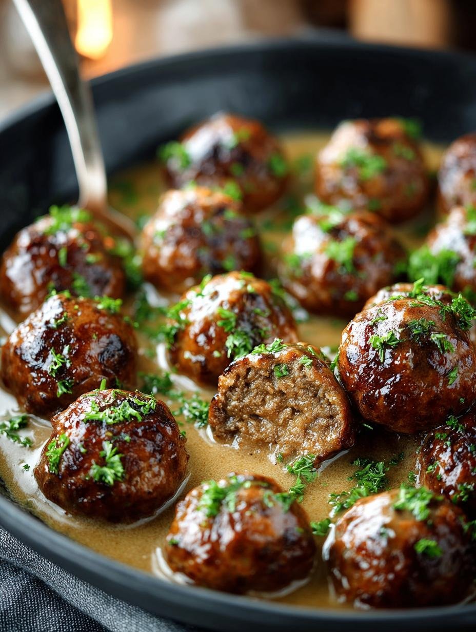 Slow Cooker Swedish Meatballs with Creamy Gravy - Slow Cooker Swedish Meatballs - main visual representation