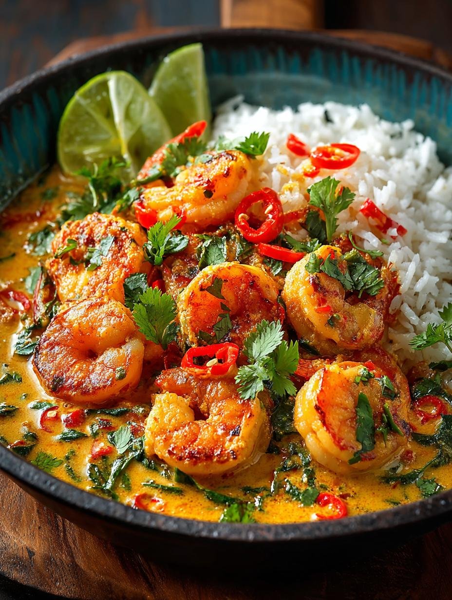 Delicious Thai Coconut Shrimp Curry in 30 Minutes - Thai Coconut Shrimp Curry - main visual representation