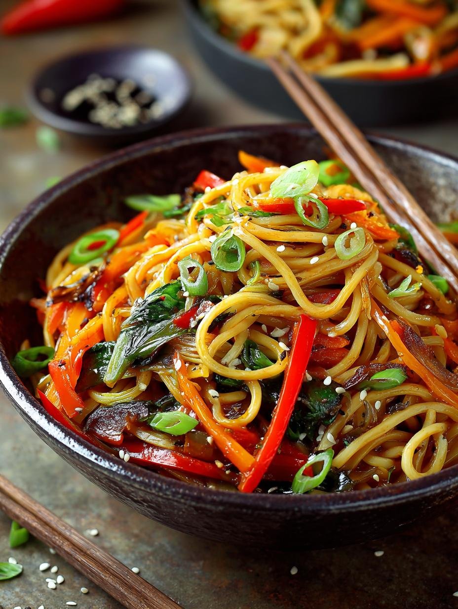 Asian Vegetable Stir‑Fry Noodles