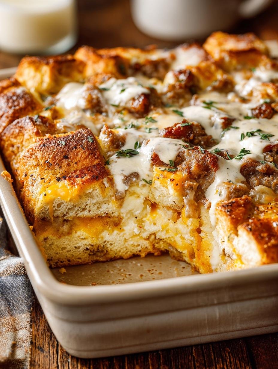 Hearty Biscuits Gravy Breakfast Casserole Recipe - Biscuits Gravy Breakfast Casserole - main visual representation