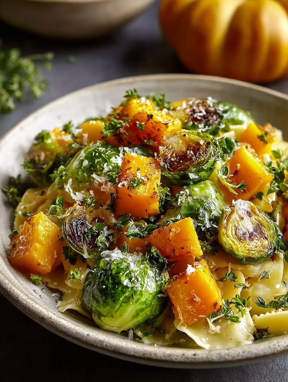Creamy Butternut Squash Brussels Sprouts Pasta Delight - Butternut Squash Brussels Sprouts - main visual representation