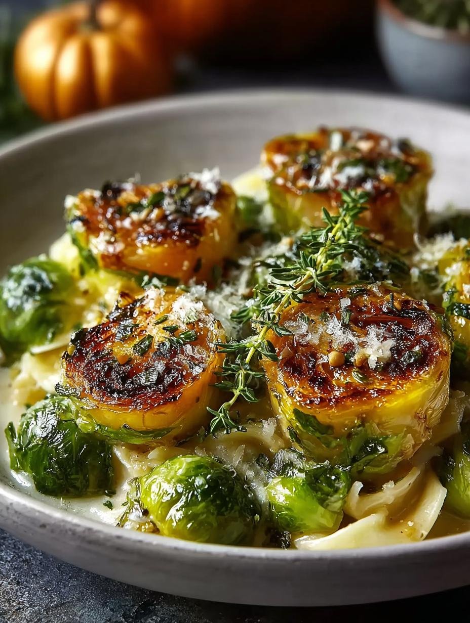 Creamy Butternut Squash Brussels Sprouts Pasta Delight - Butternut Squash Brussels Sprouts - additional detail