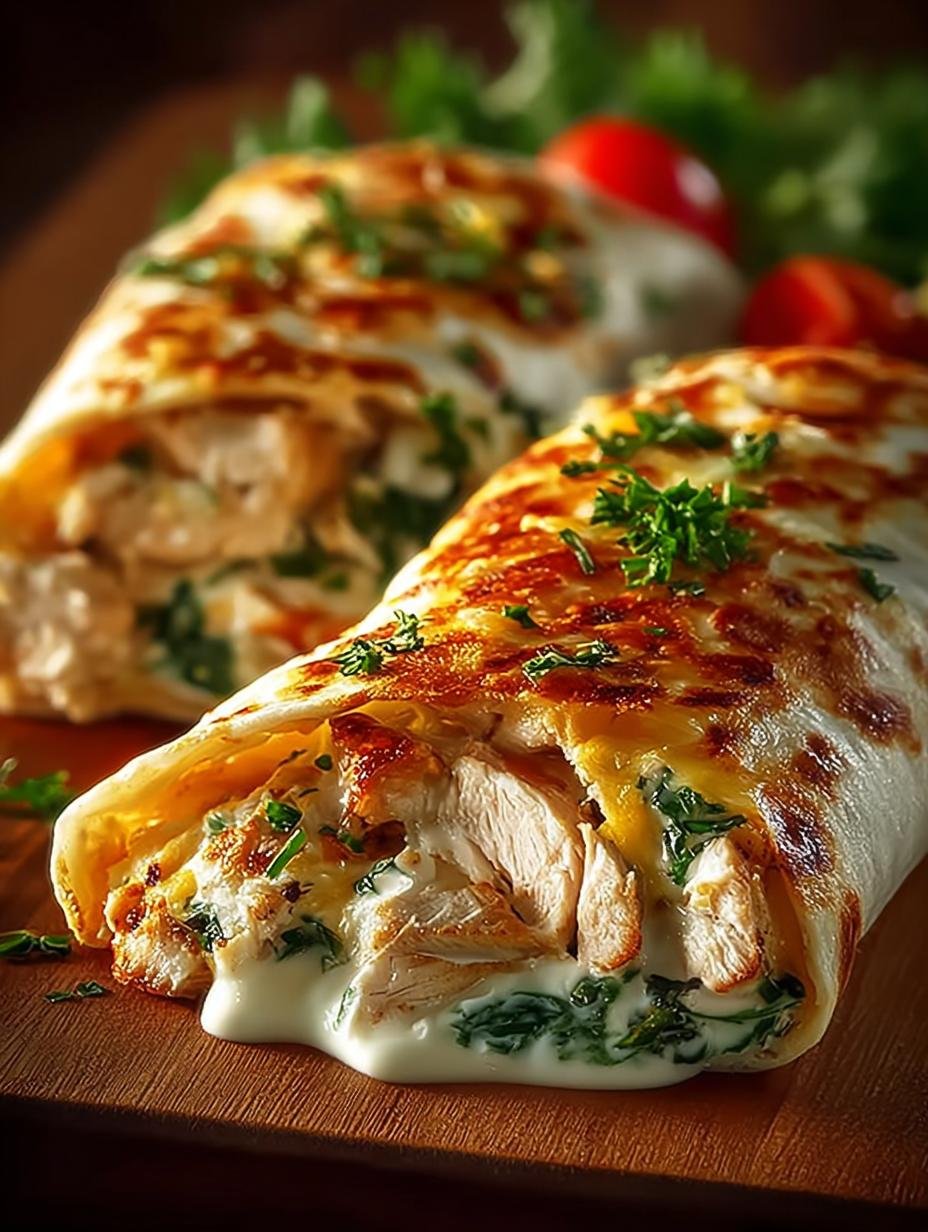 Delicious Cheesy Chicken Garlic Wraps Recipe for Dinner - Cheesy Chicken Garlic Wraps - additional detail