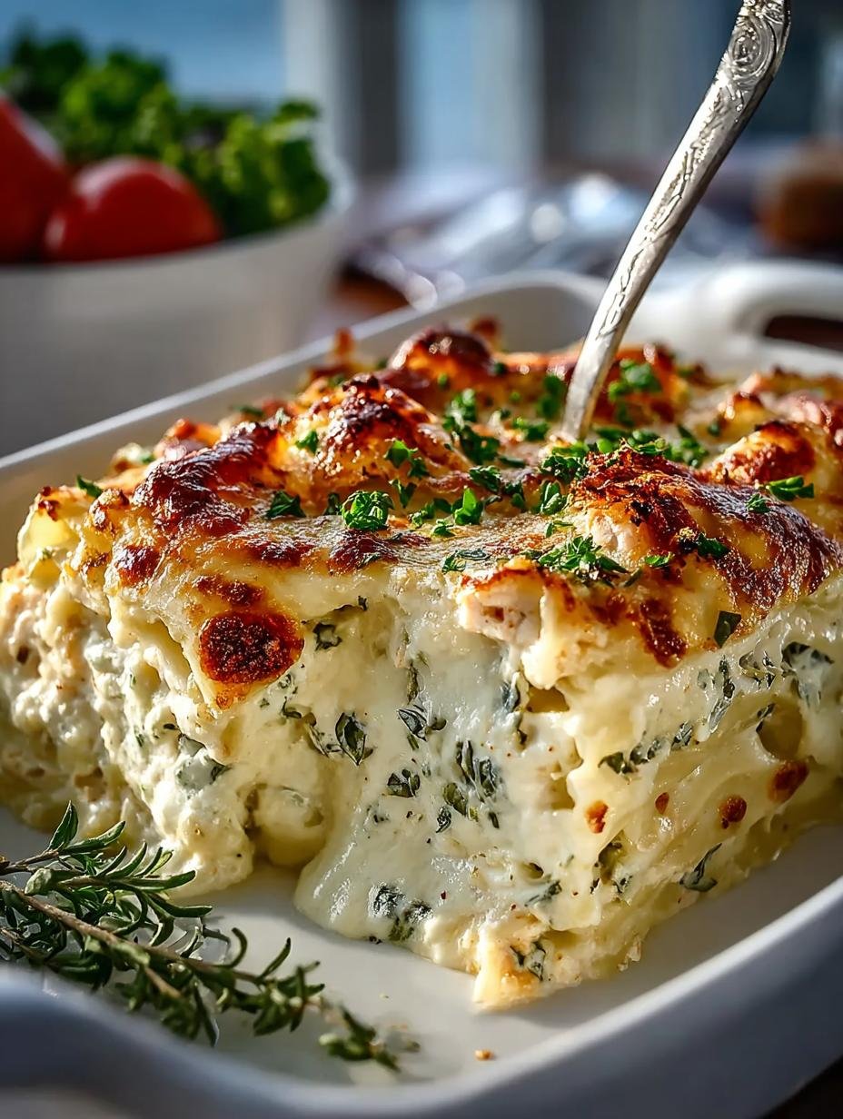 Chicken Alfredo Lasagna: 7 Layers of Creamy Comfort - Chicken Alfredo Lasagna - additional detail