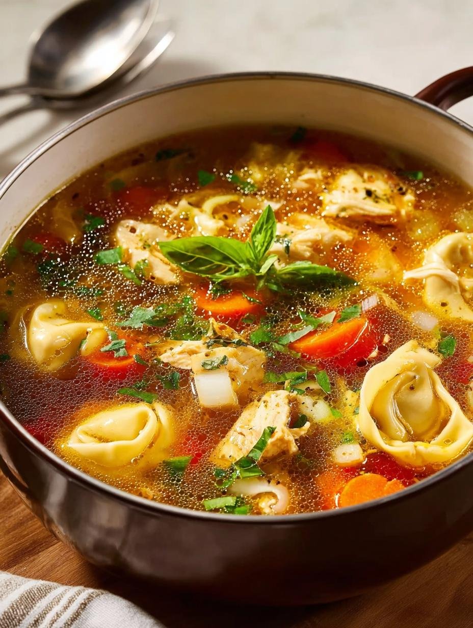Delicious Chicken Tortellini Soup for Cozy Nights - Chicken Tortellini Soup - additional detail