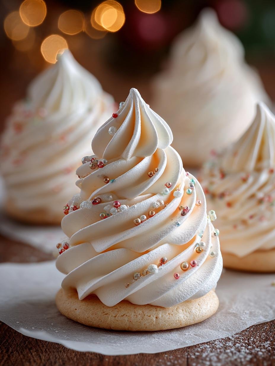 Christmas Tree Meringue Cookies