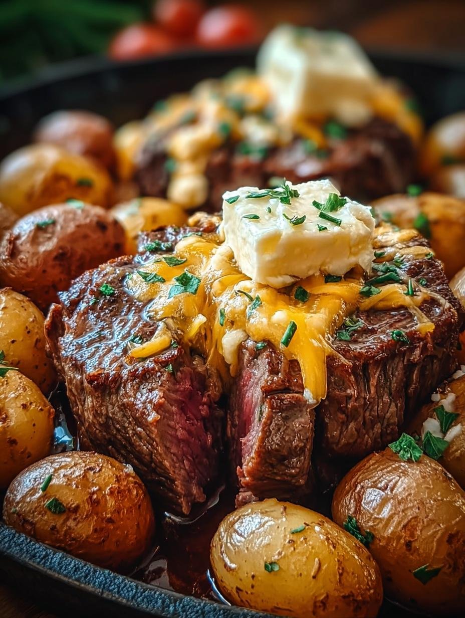 Crockpot Loaded Steak Potato