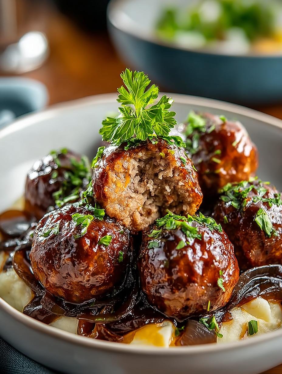 French Onion Meatballs