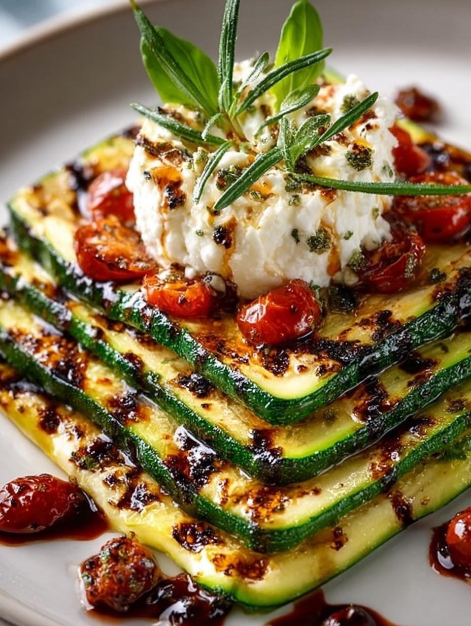 Delicious Grilled Zucchini Goat Cheese with Honey