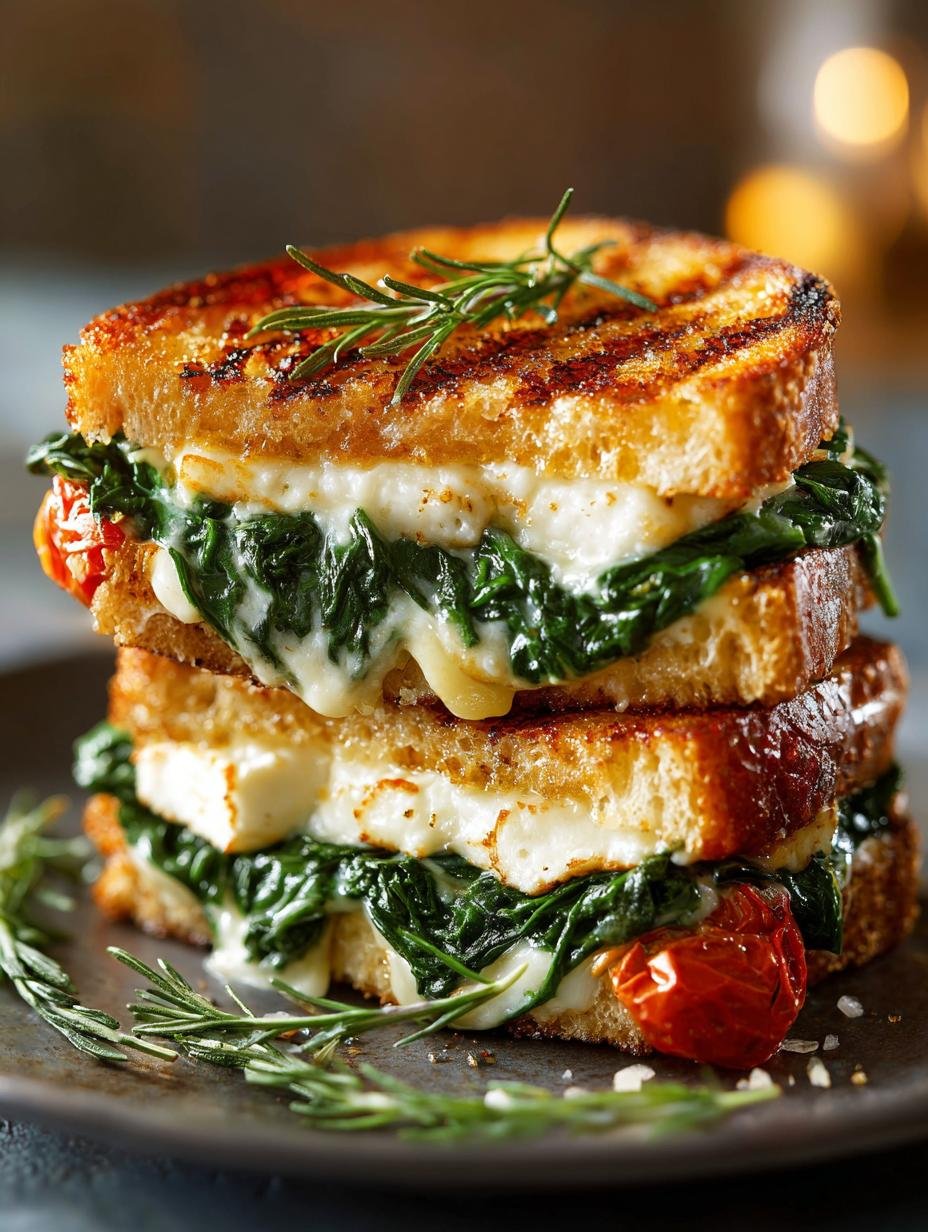 Grilled‑Cheese Spinach Sandwich