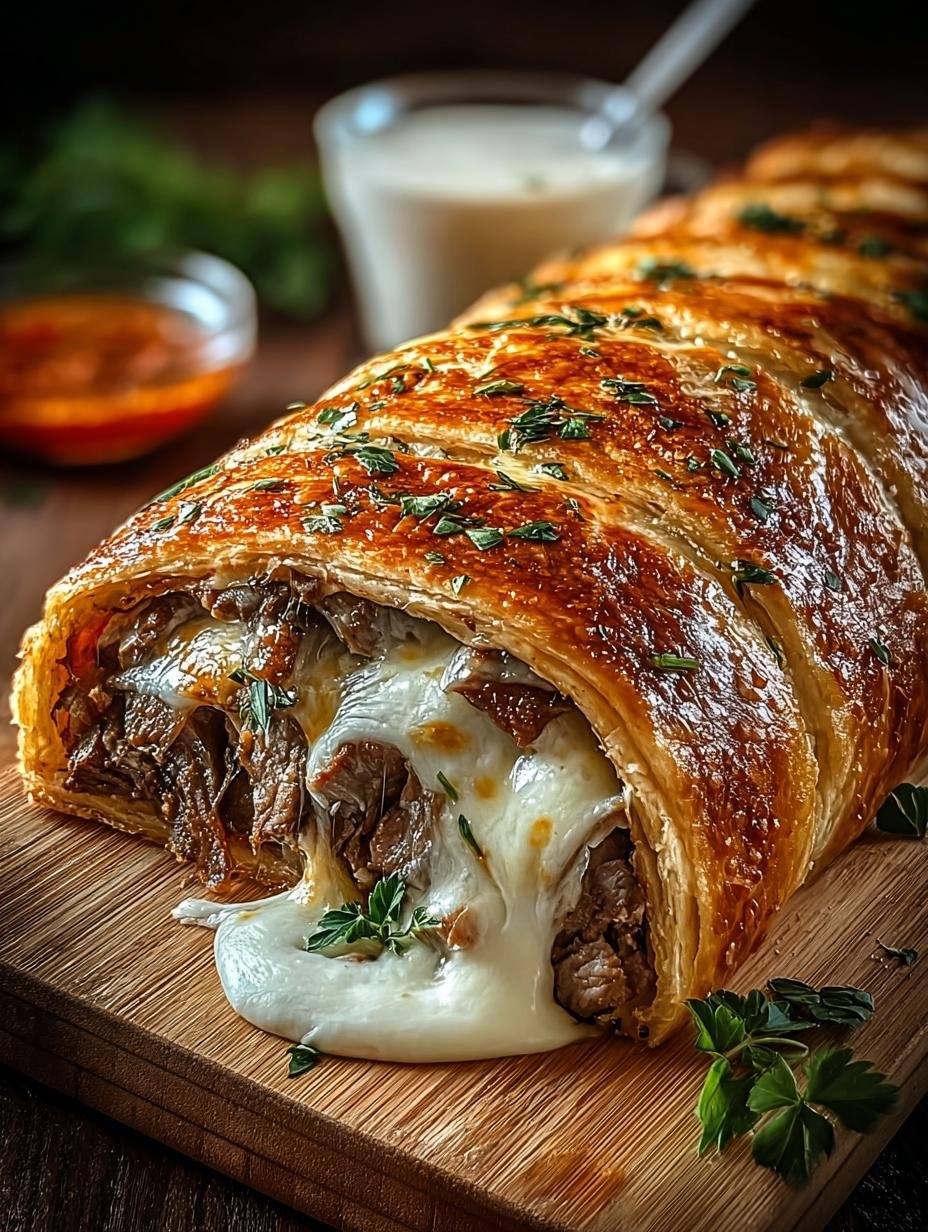 Mozzarella Cheese Steak Stromboli: A Cheesy Family Favorite