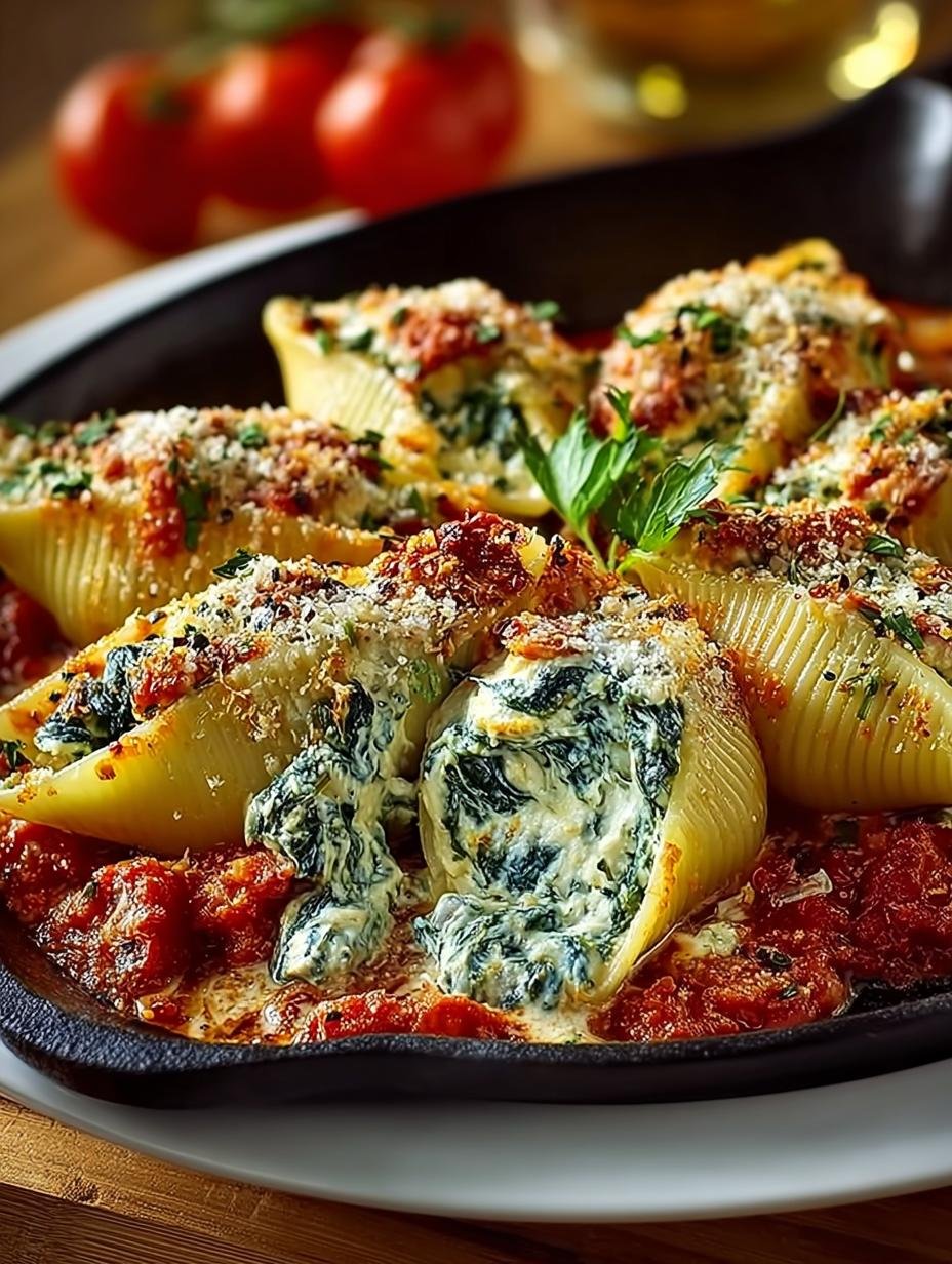 Delicious Spinach Ricotta Stuffed Shells for Comfort Food - Spinach Ricotta Stuffed Shells - additional detail