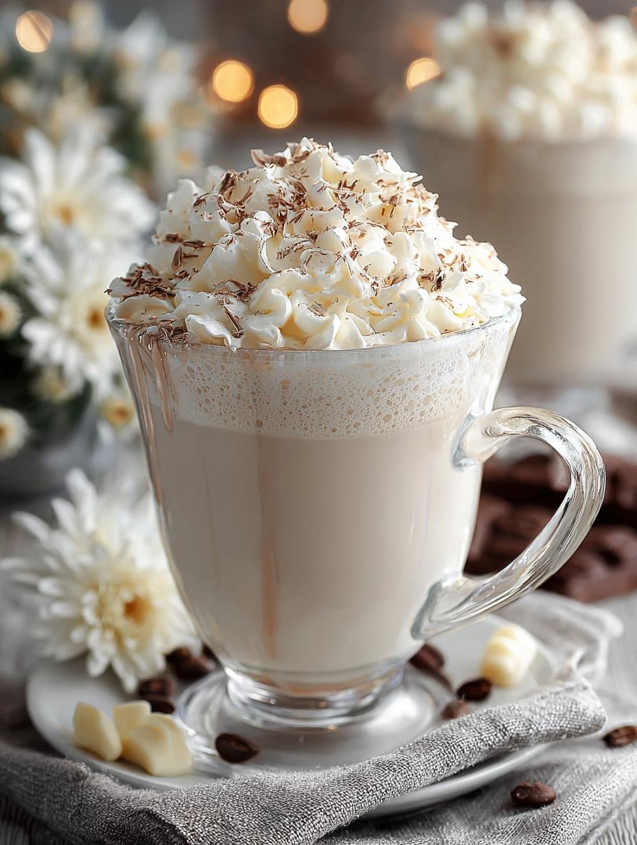 Irresistible White Hot Chocolate served in a cozy setting