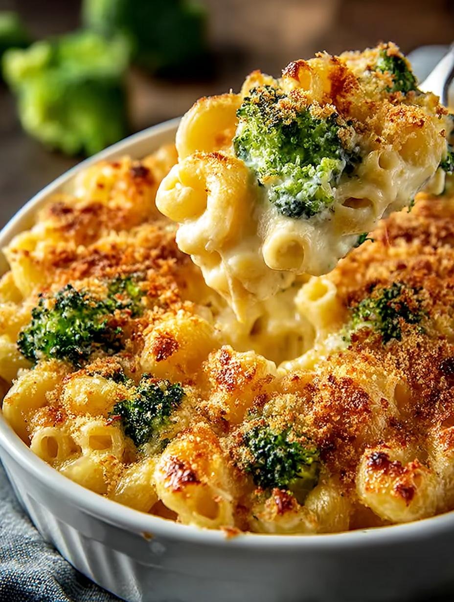 Delicious Baked Broccoli Mac Cheese for Family Dinner - Baked Broccoli Mac Cheese - main visual representation