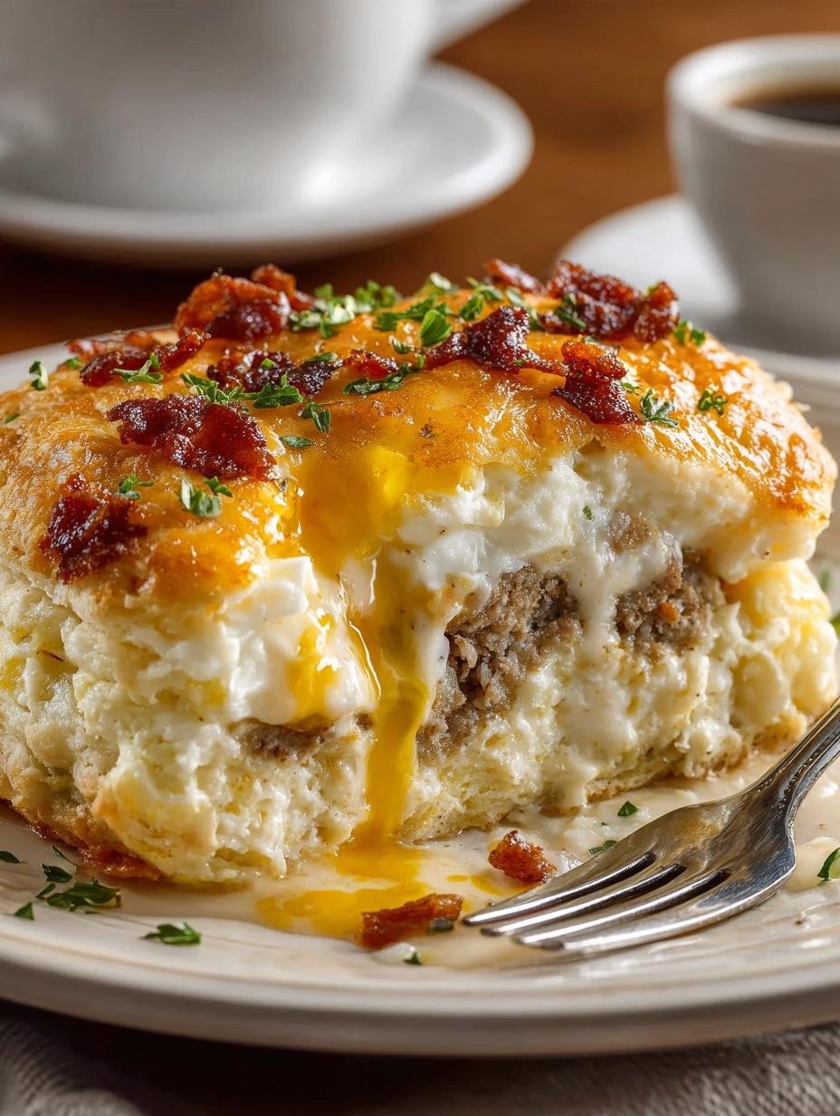 Biscuits Gravy Hashbrown Breakfast Casserole Delight
