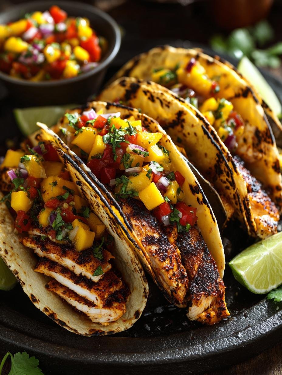 Blackened Chicken Tacos with Mango Salsa: A Spicy Delight - Blackened Chicken Tacos with - main visual representation