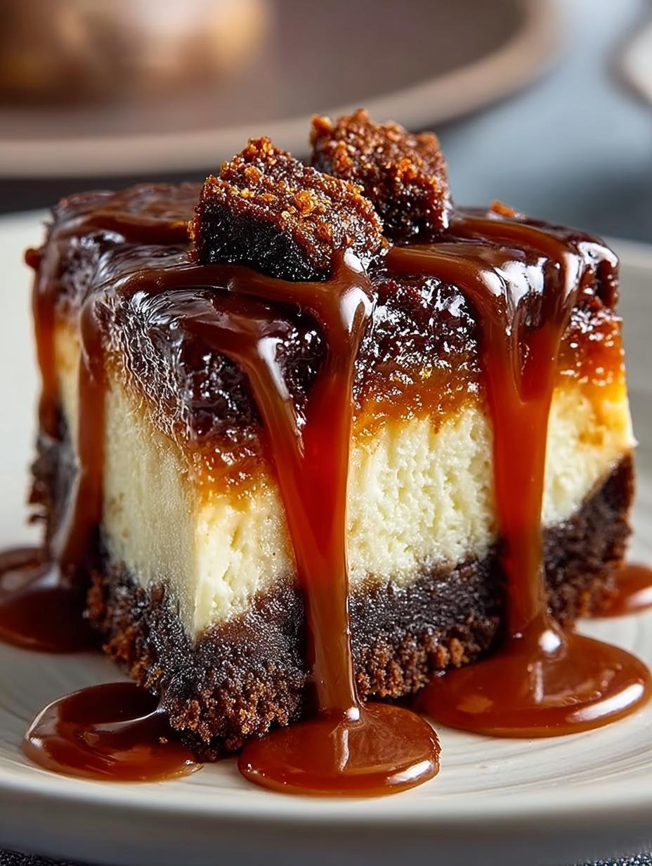 Indulgent Caramel Brownie Cheesecake with 5 Layers