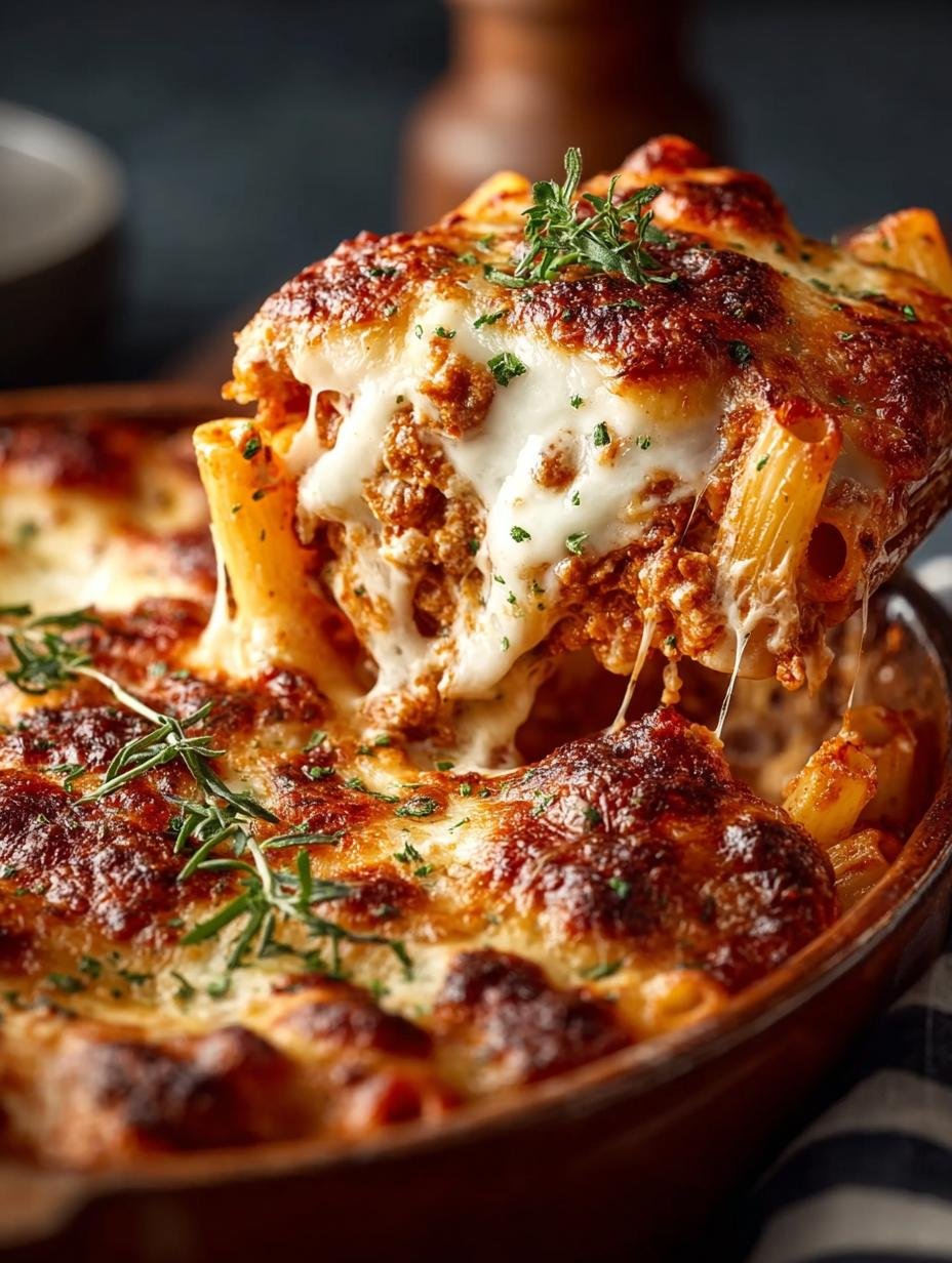 Delicious Cheesy Baked Ziti for Family Dinner