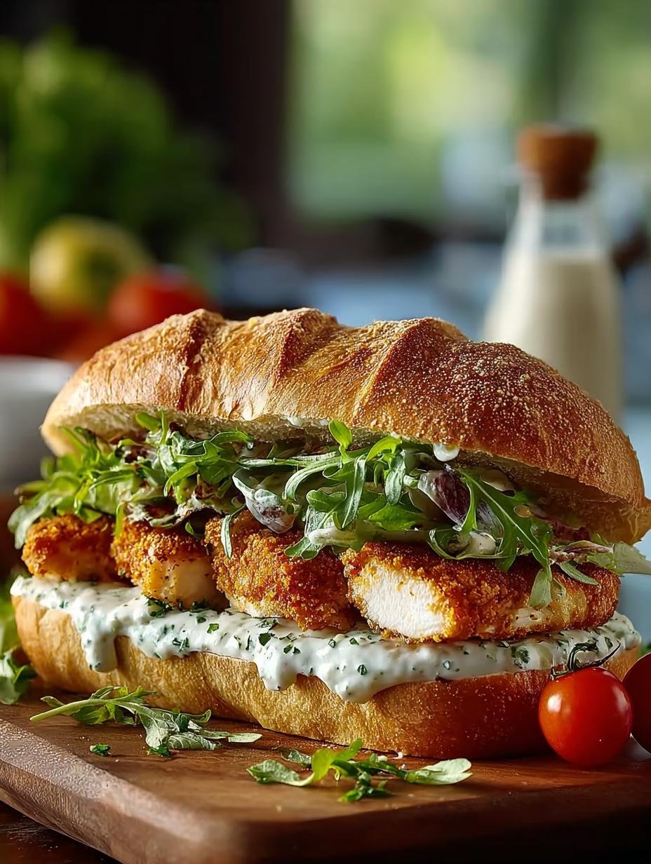 Irresistible Chicken Caesar Sandwich with fresh ingredients ready to serve